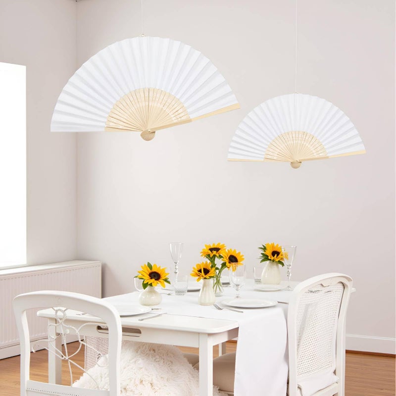 Hztyyier Decorative Folding Paper Fan, Elegant Handheld Fan with Rib for Wedding, Festival, Party, Performance - Image 5